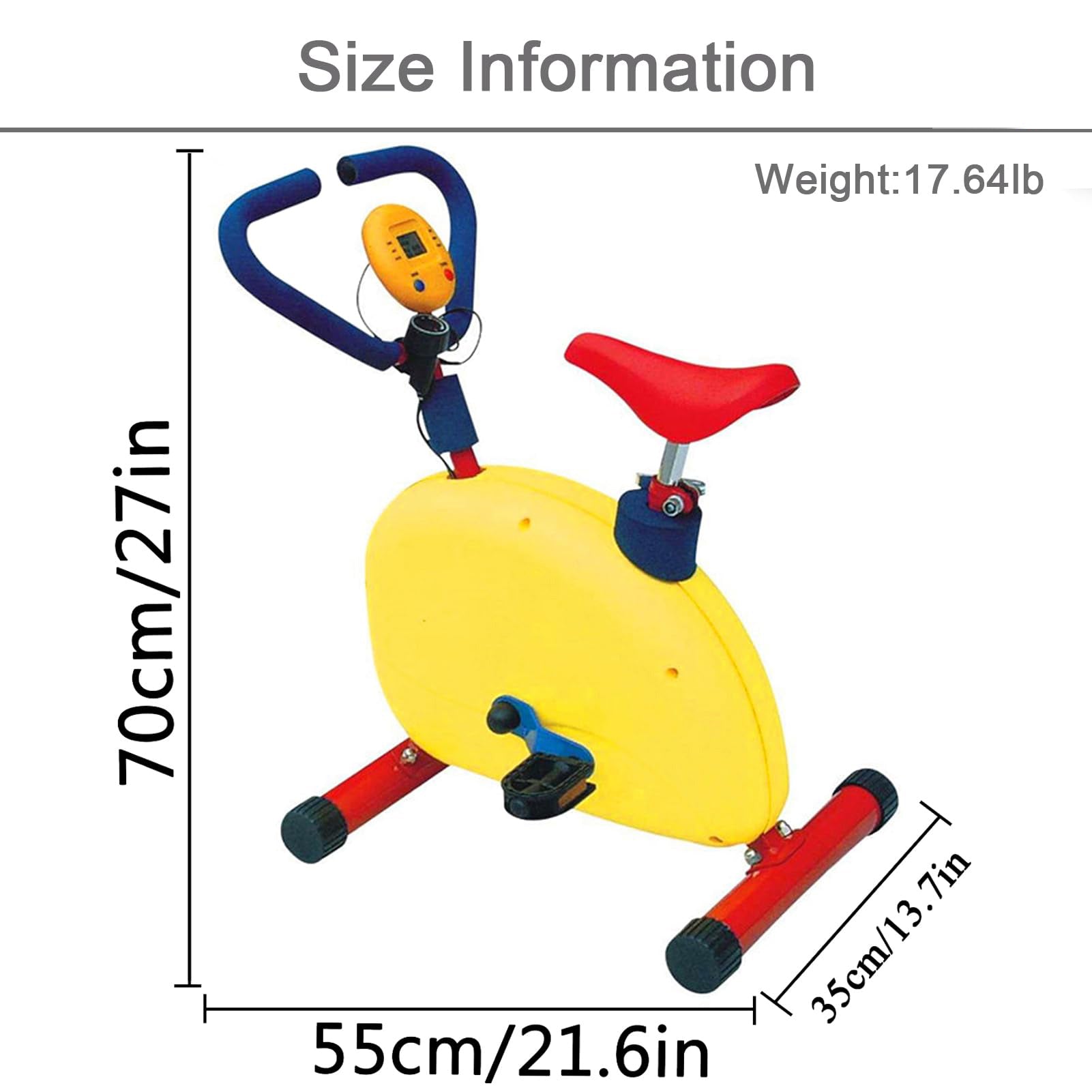 Kids Fitness Exercise Bike Equipment, Childrens Exercise Bike with Adjustable Seat, Kids Stationary Bike Workout Equipment, Gift for Boys Girls
