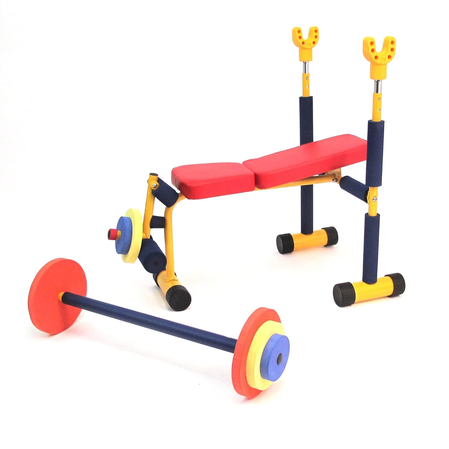 Fitness for Kids Adjustable Weight Bench Press Set w/ Barbell & Foam Weights