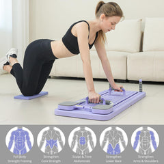 Pilates Board - Pilates Reformer Set, Multi-Purpose Foldable Pilates Reformer Board for Home, 5 in 1 Pilates Sliding Board