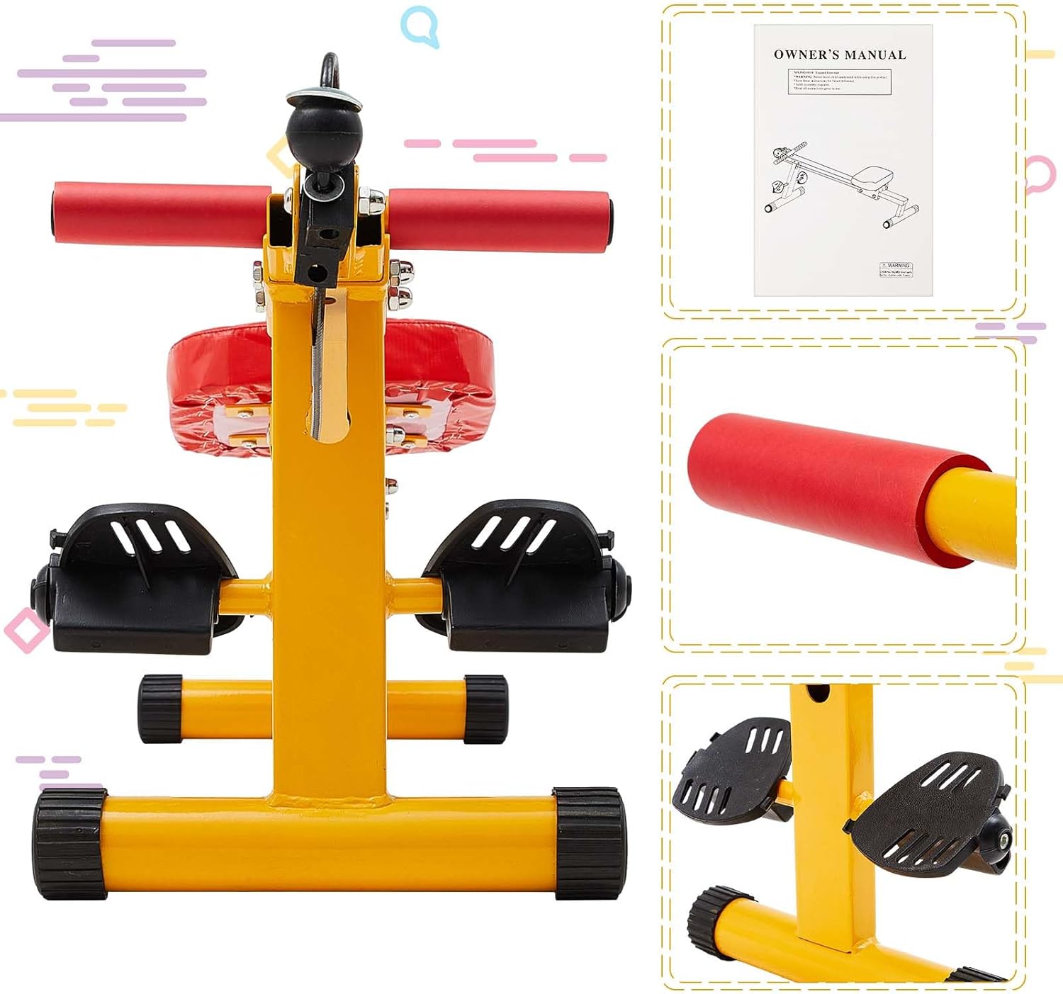 Meooeck Kids Rowing Machine Fitness Exercise Equipment for Kids Indoor Waist and Back Exerciser Adjustable Children Workout Equipment for Physical Training Beginners Children Toddler Outdoor Sports