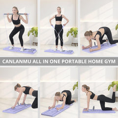 Pilates Board - Pilates Reformer Set, Multi-Purpose Foldable Pilates Reformer Board for Home, 5 in 1 Pilates Sliding Board