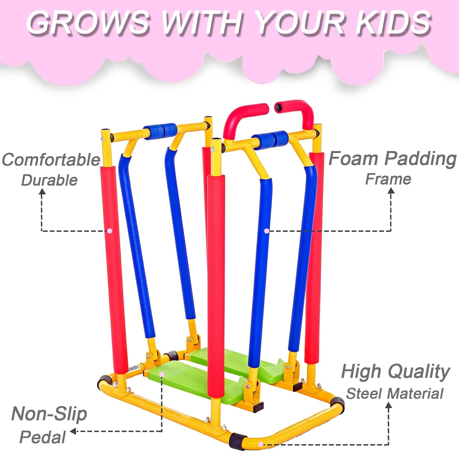 Children's Treadmill for Kids Fitness Exercise, Kids' Adjustable Fun Exercise Toy, Indoor Outdoor Fitness Equipment, Fitness Exercise Equipment for Kids