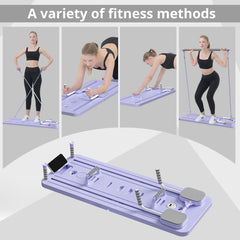 Pilates Board - Pilates Reformer Set, Multi-Purpose Foldable Pilates Reformer Board for Home, 5 in 1 Pilates Sliding Board